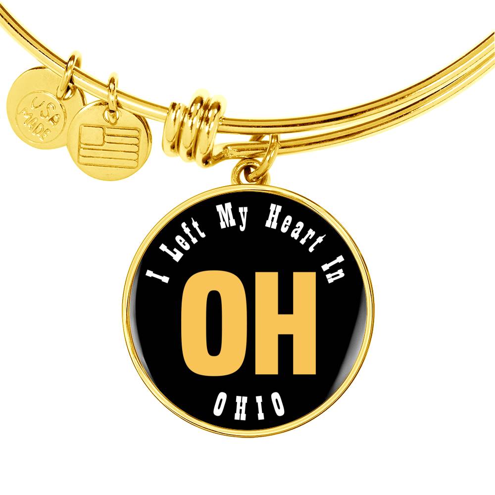 Heart In Ohio - 18k Gold Finished Bangle Bracelet