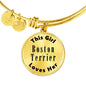 Boston Terrier v2 - 18k Gold Finished Bangle Bracelet