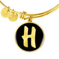 Initial H v2b - 18k Gold Finished Bangle Bracelet