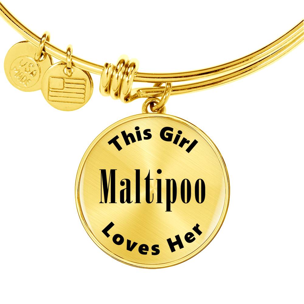 Maltipoo - 18k Gold Finished Bangle Bracelet