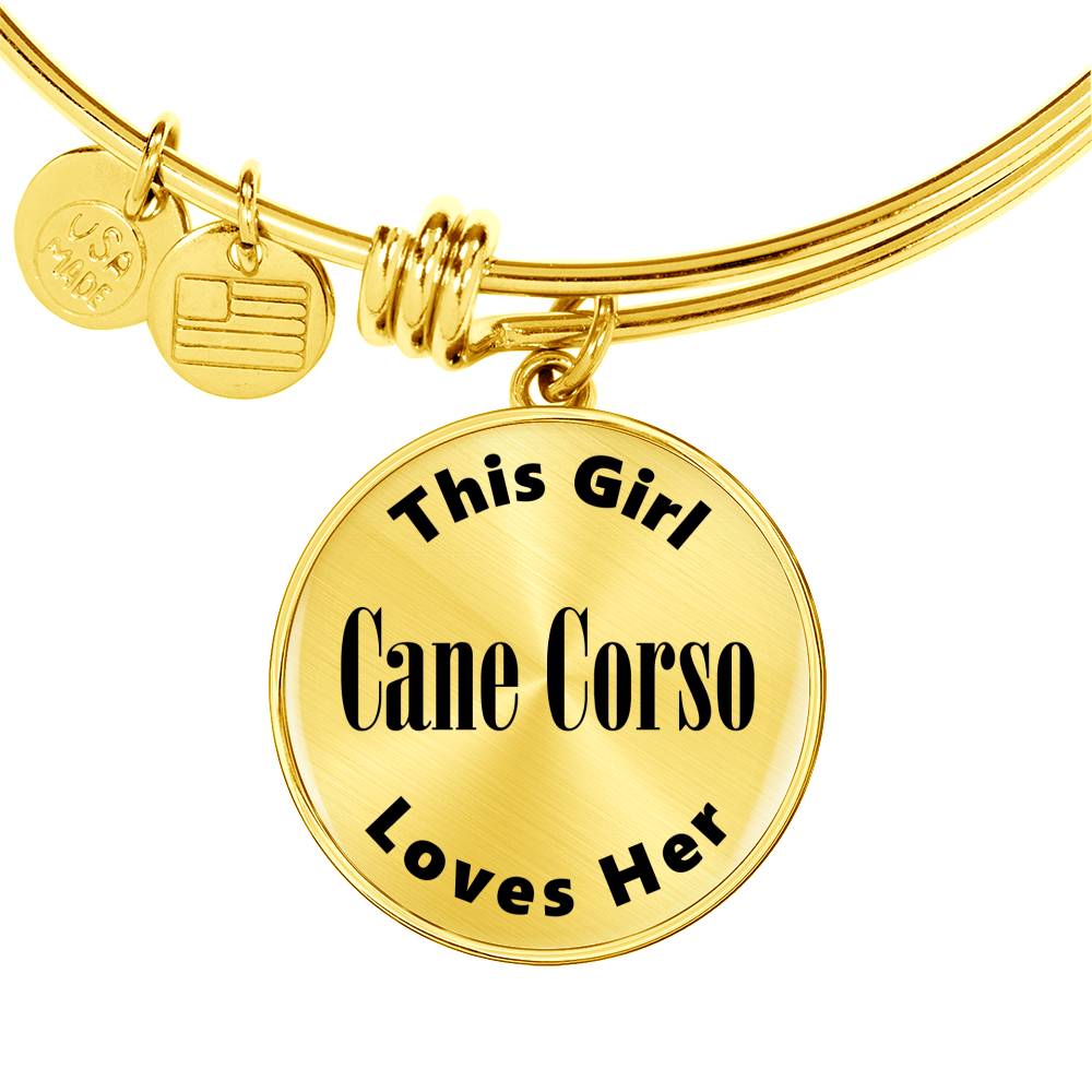 Cane Corso - 18k Gold Finished Bangle Bracelet
