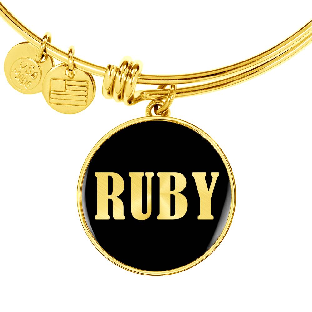 Ruby v02 - 18k Gold Finished Bangle Bracelet