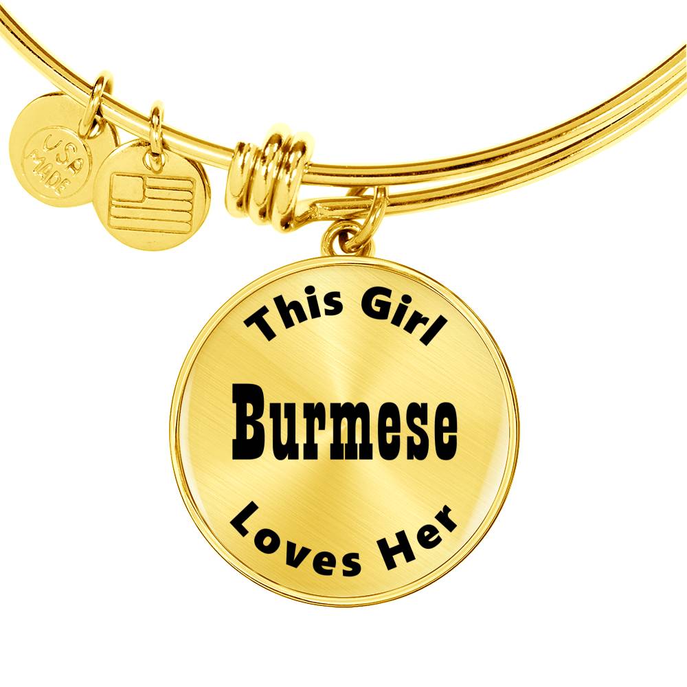 Burmese - 18k Gold Finished Bangle Bracelet