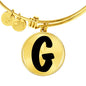 Initial G v1b - 18k Gold Finished Bangle Bracelet