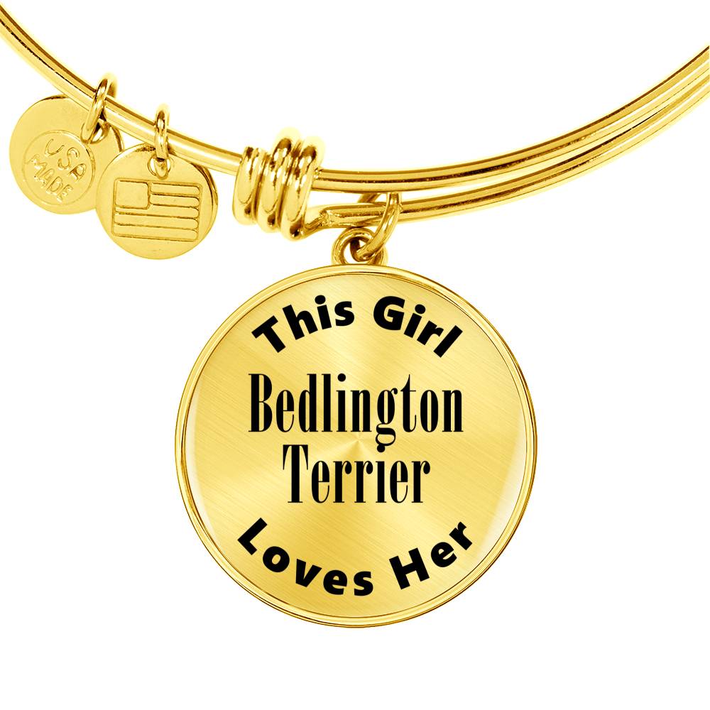 Bedlington Terrier - 18k Gold Finished Bangle Bracelet