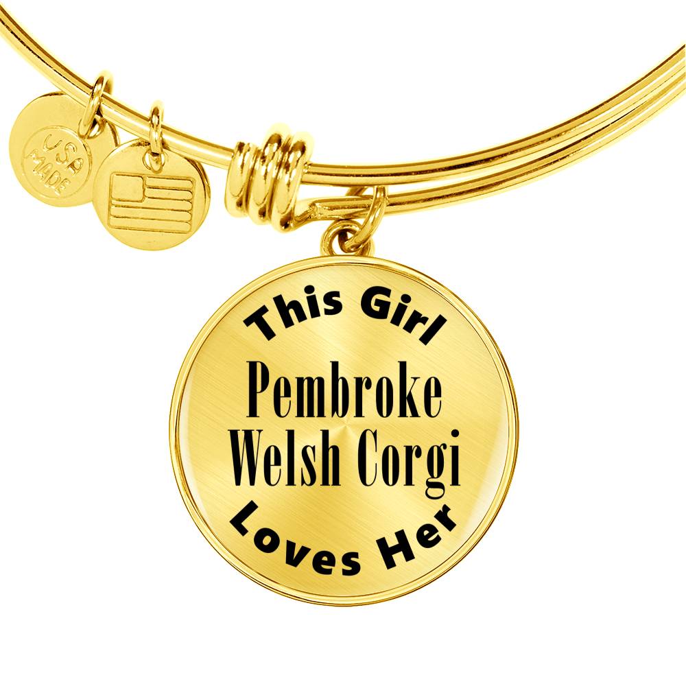 Pembroke Welsh Corgi v2 - 18k Gold Finished Bangle Bracelet