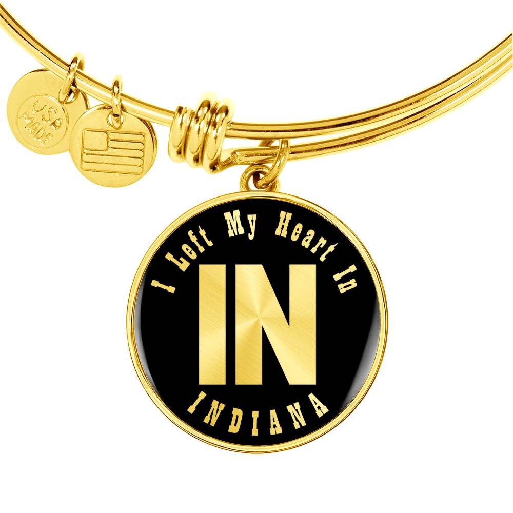 Heart In Indiana v02 - 18k Gold Finished Bangle Bracelet