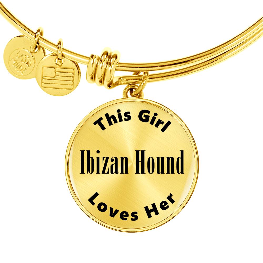 Ibizan Hound - 18k Gold Finished Bangle Bracelet