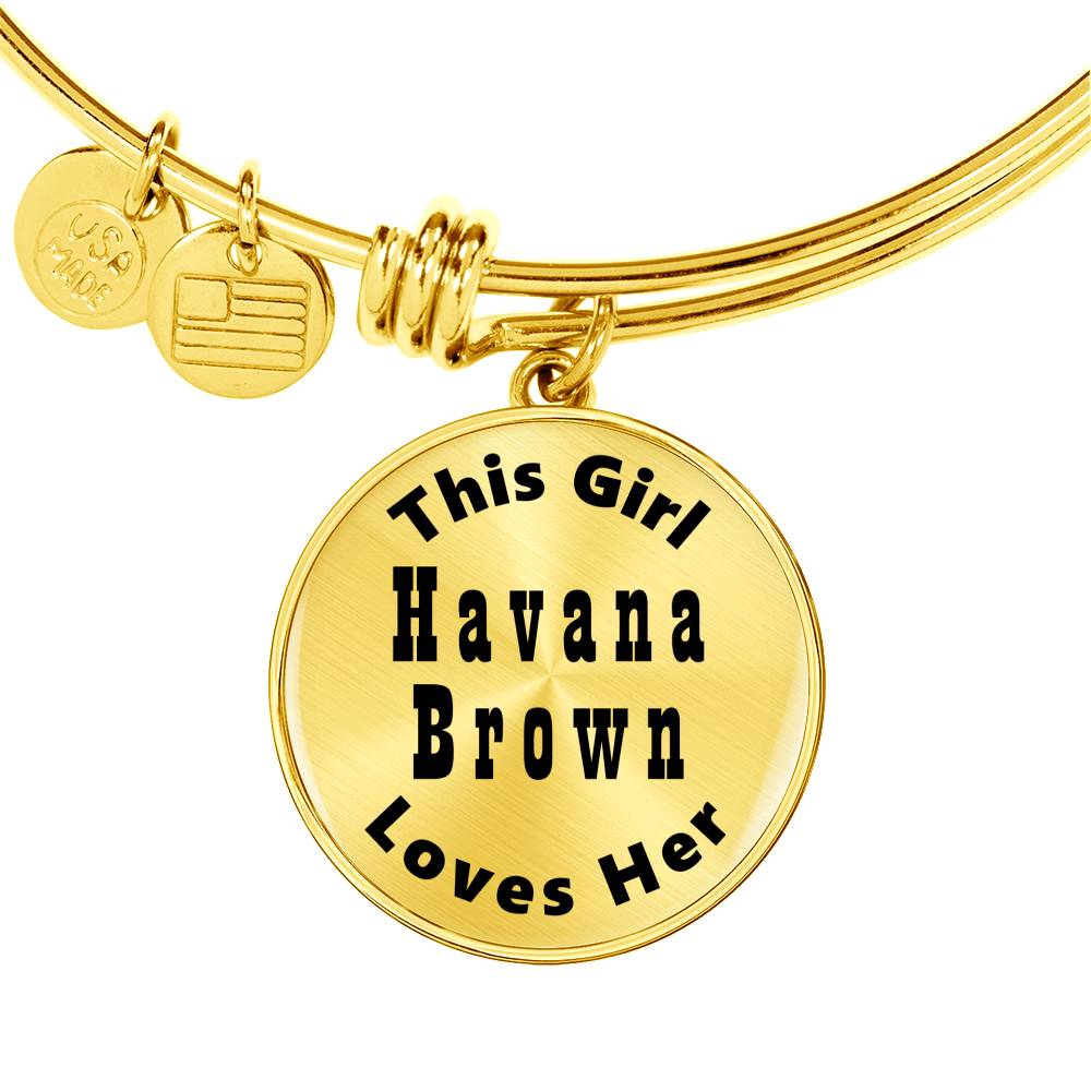 Havana Brown - 18k Gold Finished Bangle Bracelet
