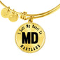Heart In Maryland v01 - 18k Gold Finished Bangle Bracelet