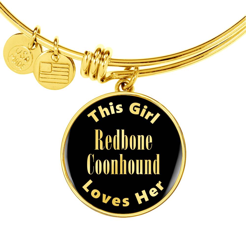 Redbone Coonhound v2 - 18k Gold Finished Bangle Bracelet