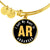 Heart In Arkansas - 18k Gold Finished Bangle Bracelet