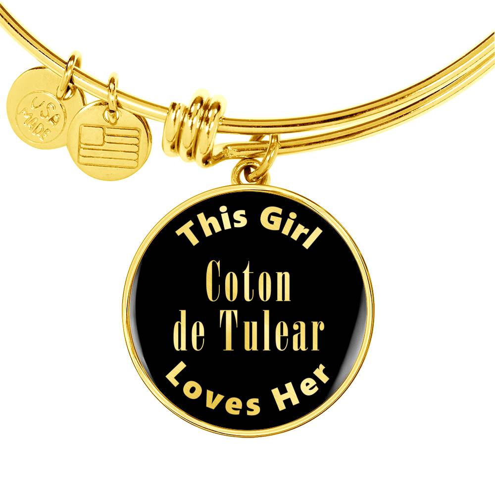 Coton de Tulear v2 - 18k Gold Finished Bangle Bracelet