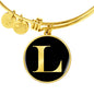 Initial L v2a - 18k Gold Finished Bangle Bracelet