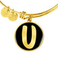 Initial U v2b - 18k Gold Finished Bangle Bracelet