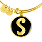 Initial S v2b - 18k Gold Finished Bangle Bracelet