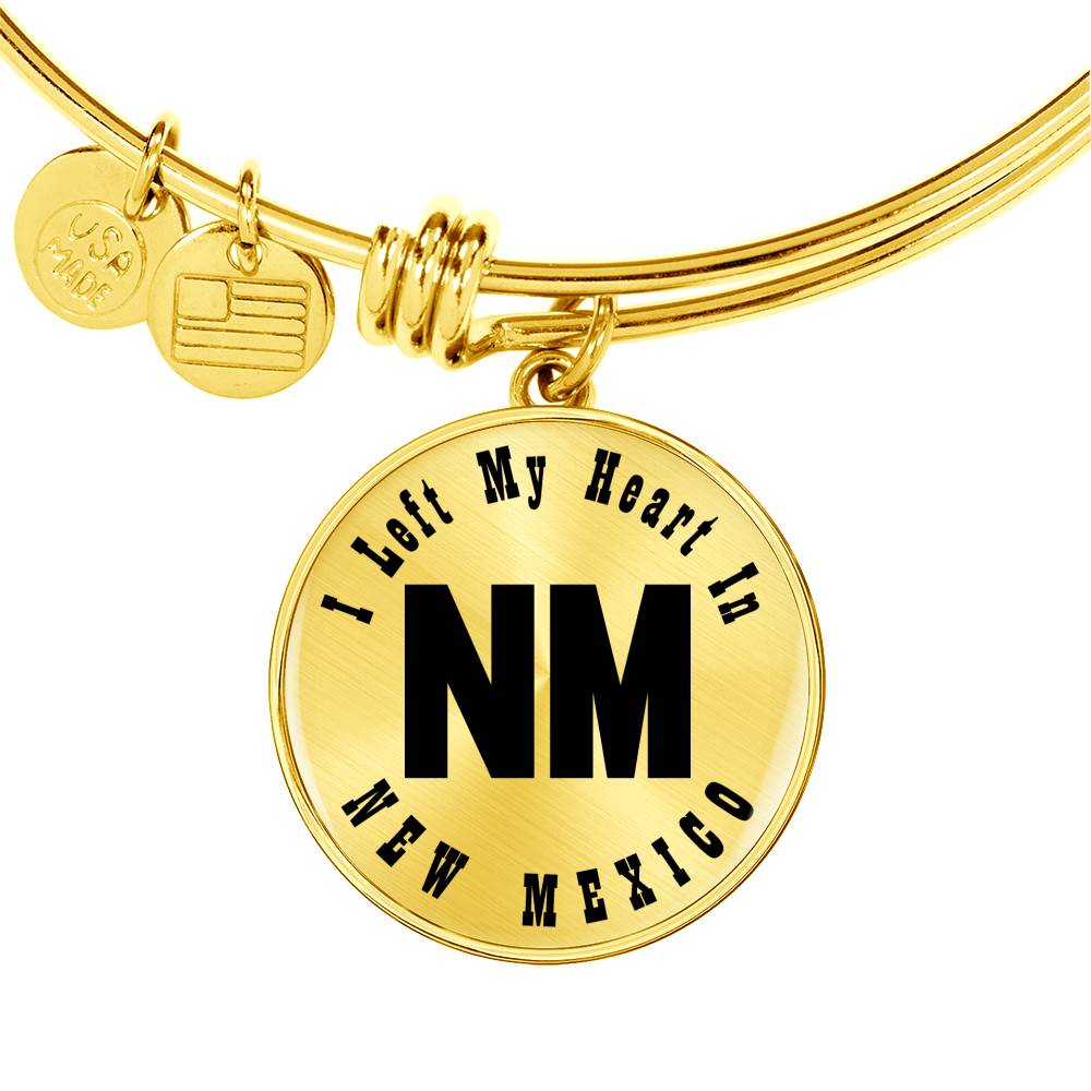 Heart In New Mexico v01 - 18k Gold Finished Bangle Bracelet