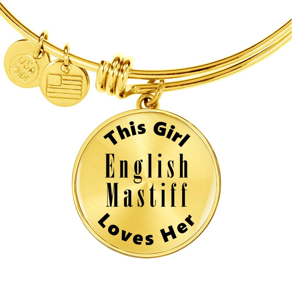 English Mastiff - 18k Gold Finished Bangle Bracelet