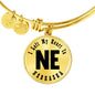 Heart In Nebraska v01 - 18k Gold Finished Bangle Bracelet
