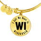 Heart In Wisconsin v01 - 18k Gold Finished Bangle Bracelet