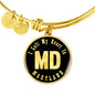 Heart In Maryland v02 - 18k Gold Finished Bangle Bracelet