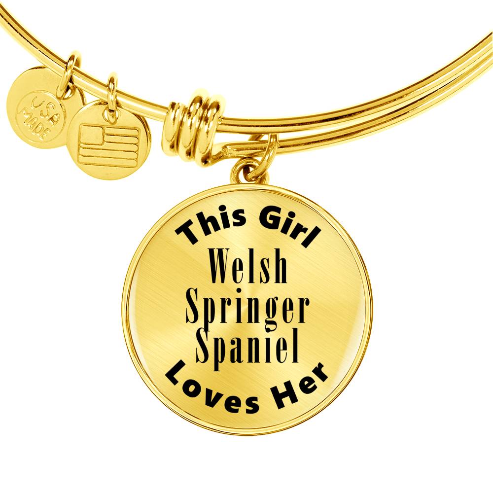 Welsh Springer Spaniel - 18k Gold Finished Bangle Bracelet