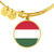 Hungarian Flag - 18k Gold Finished Bangle Bracelet