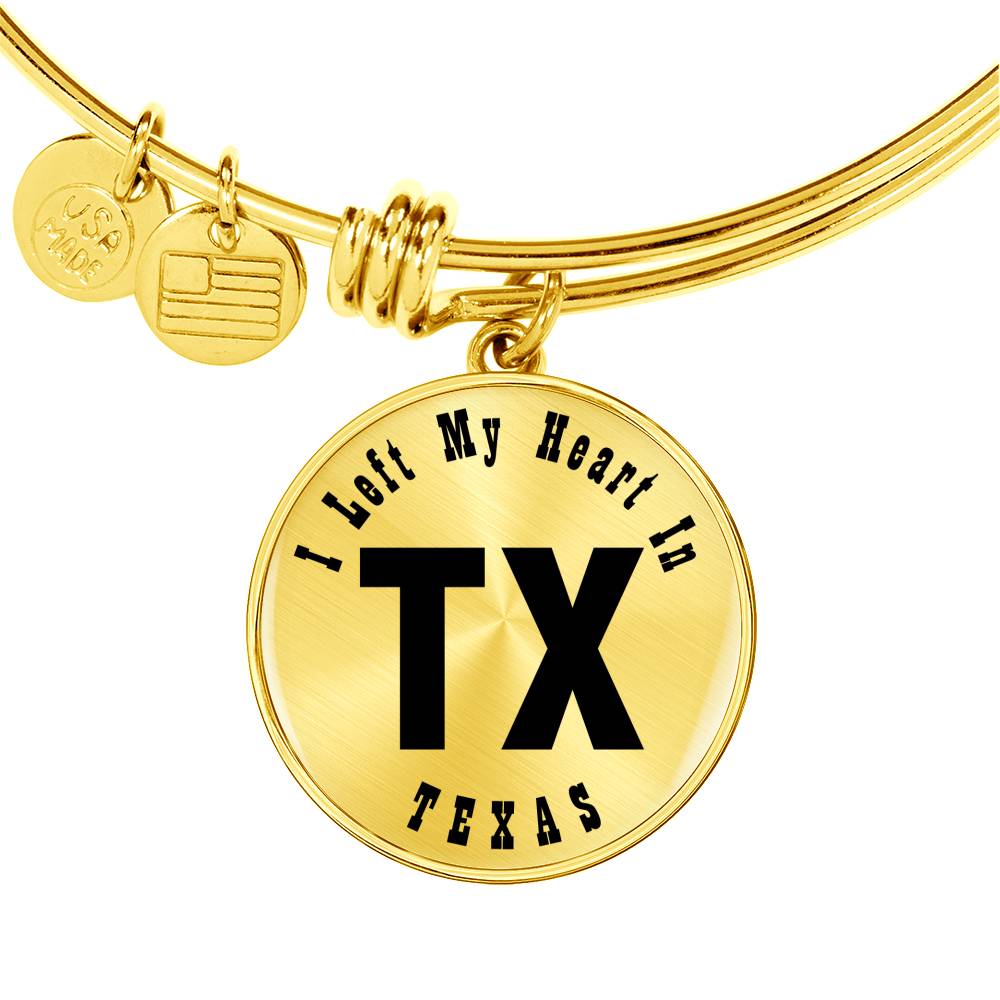 Heart In Texas v01 - 18k Gold Finished Bangle Bracelet