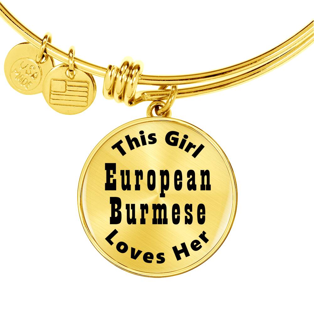 European Burmese - 18k Gold Finished Bangle Bracelet