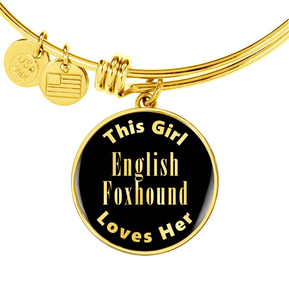 English Foxhound v2 - 18k Gold Finished Bangle Bracelet