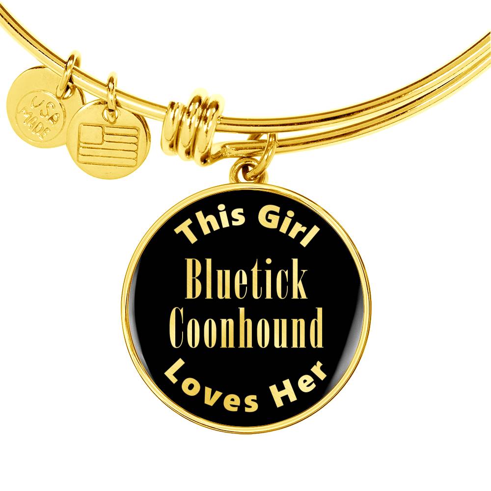 Bluetick Coonhound v2 - 18k Gold Finished Bangle Bracelet