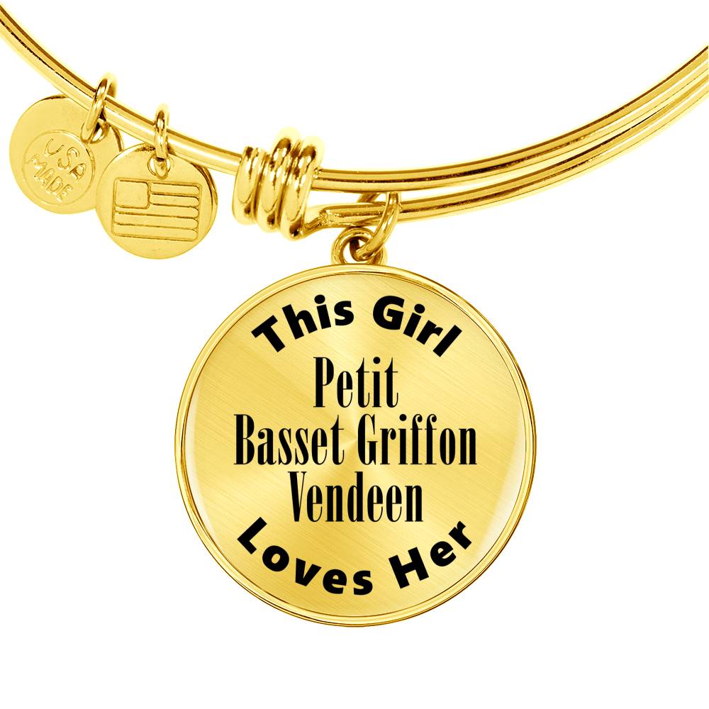 Petit Basset Griffon Vendeen - 18k Gold Finished Bangle Bracelet