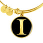 Initial I v2a - 18k Gold Finished Bangle Bracelet