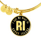 Heart In Rhode Island v02 - 18k Gold Finished Bangle Bracelet