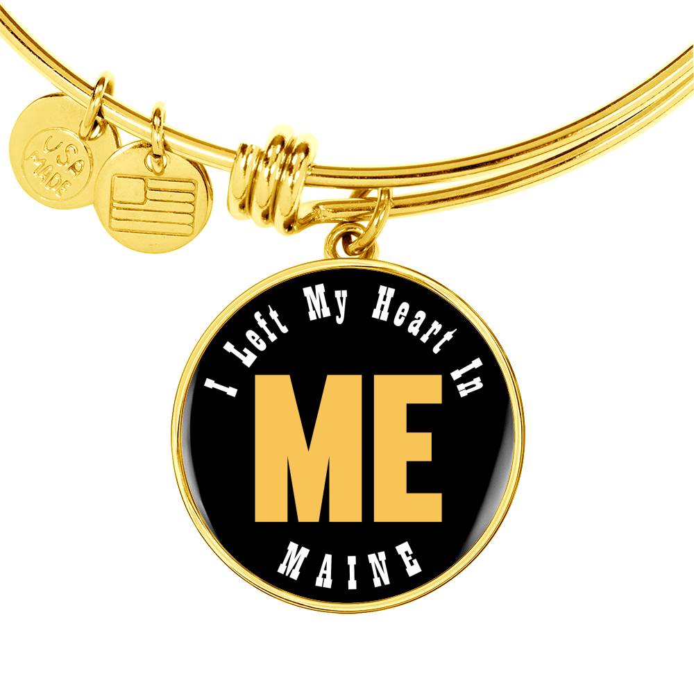 Heart In Maine - 18k Gold Finished Bangle Bracelet
