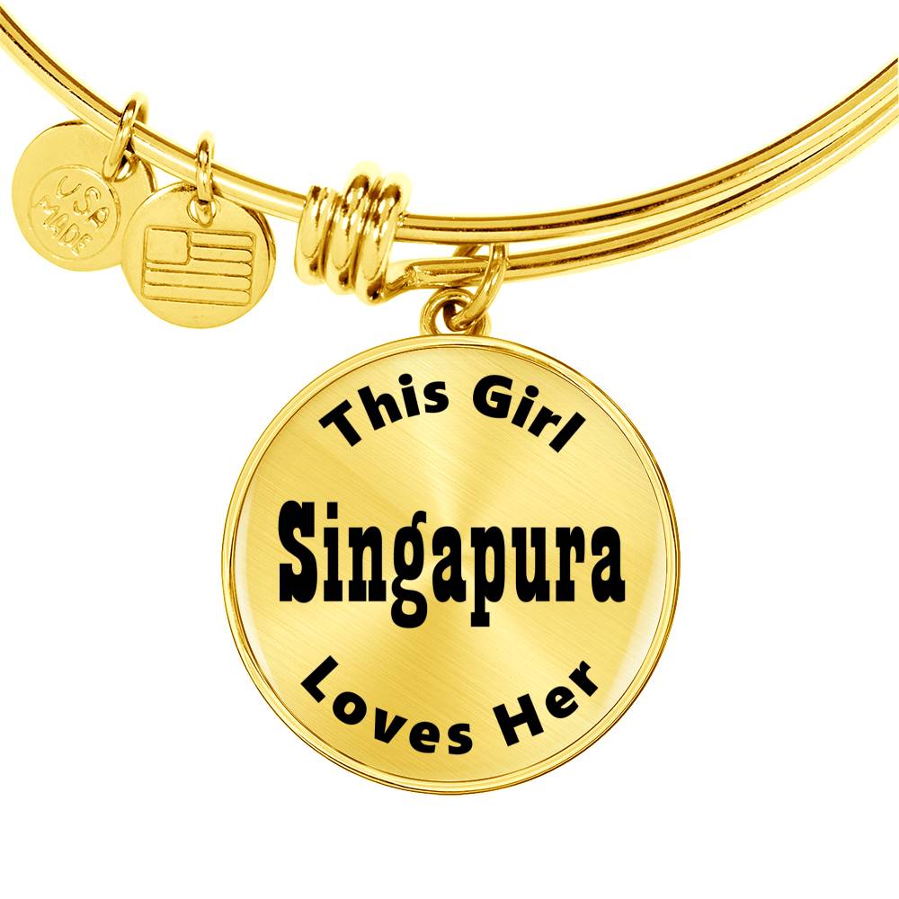 Singapura - 18k Gold Finished Bangle Bracelet