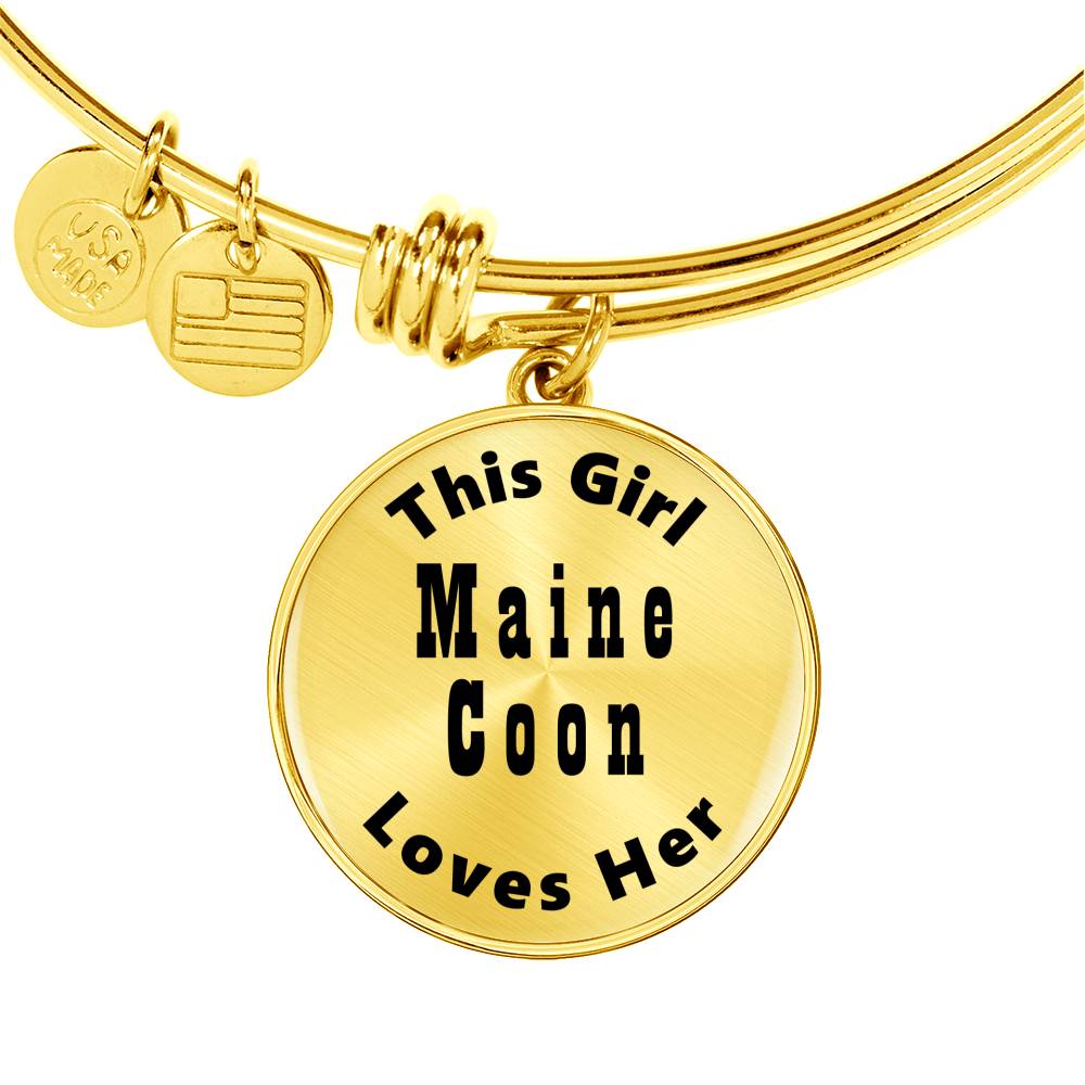 Maine Coon v2 - 18k Gold Finished Bangle Bracelet