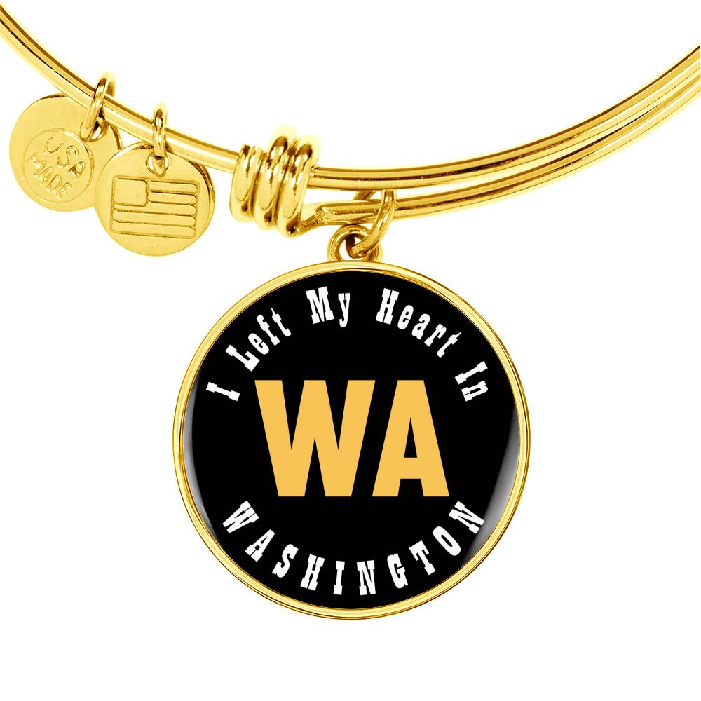 Heart In Washington - 18k Gold Finished Bangle Bracelet