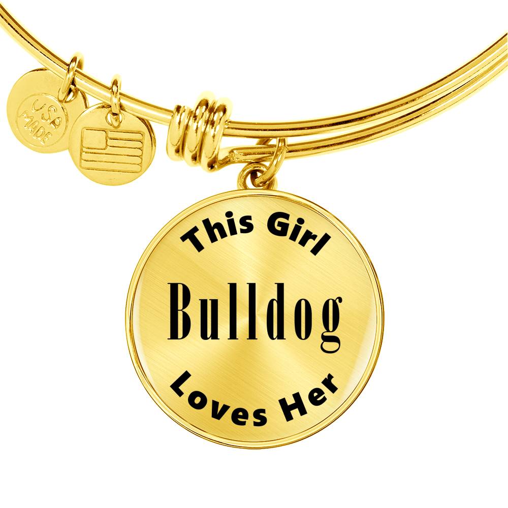 Bulldog - 18k Gold Finished Bangle Bracelet