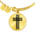 Stylized Cross - 18k Gold Finished Bangle Bracelet