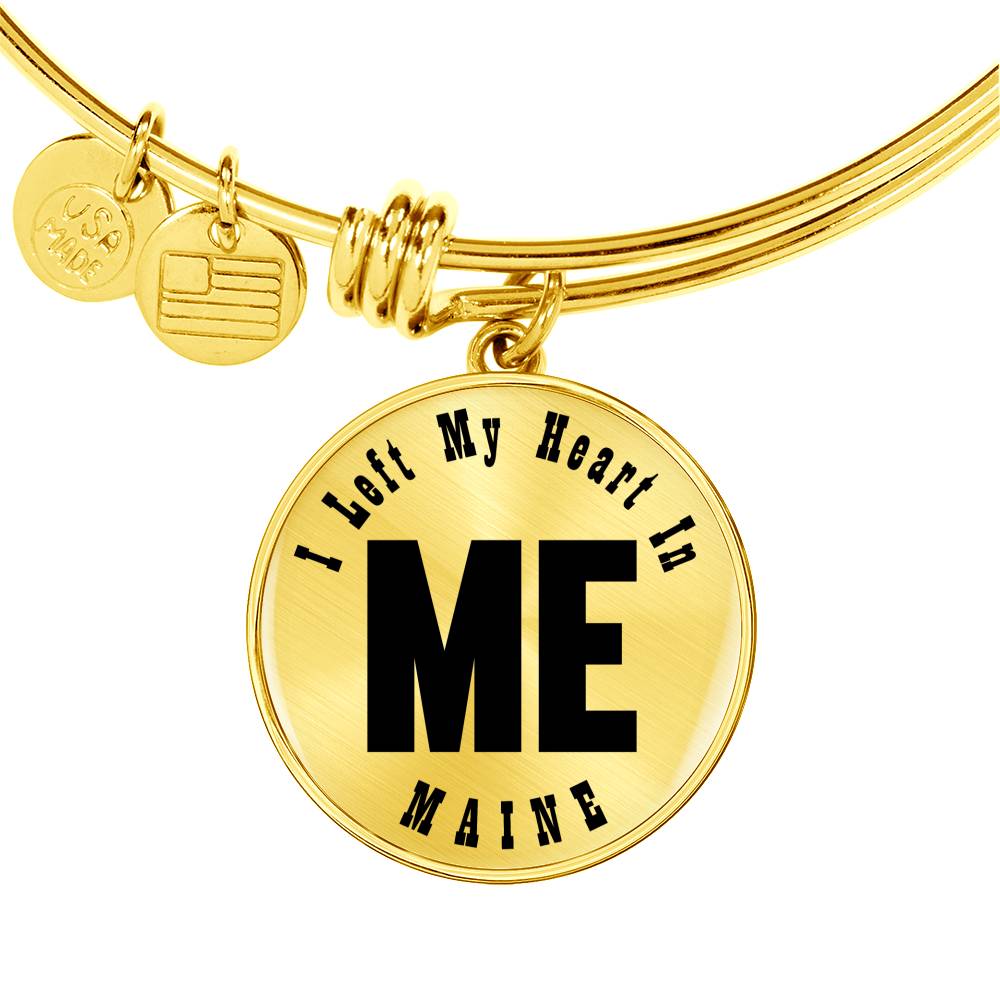 Heart In Maine v01 - 18k Gold Finished Bangle Bracelet