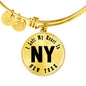 Heart In New York v01 - 18k Gold Finished Bangle Bracelet
