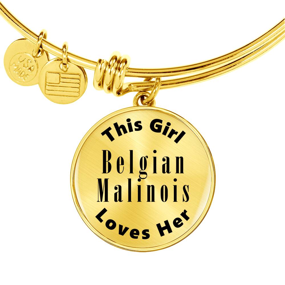 Belgian Malinois - 18k Gold Finished Bangle Bracelet