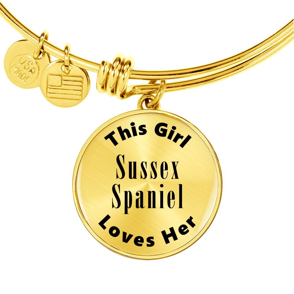 Sussex Spaniel - 18k Gold Finished Bangle Bracelet