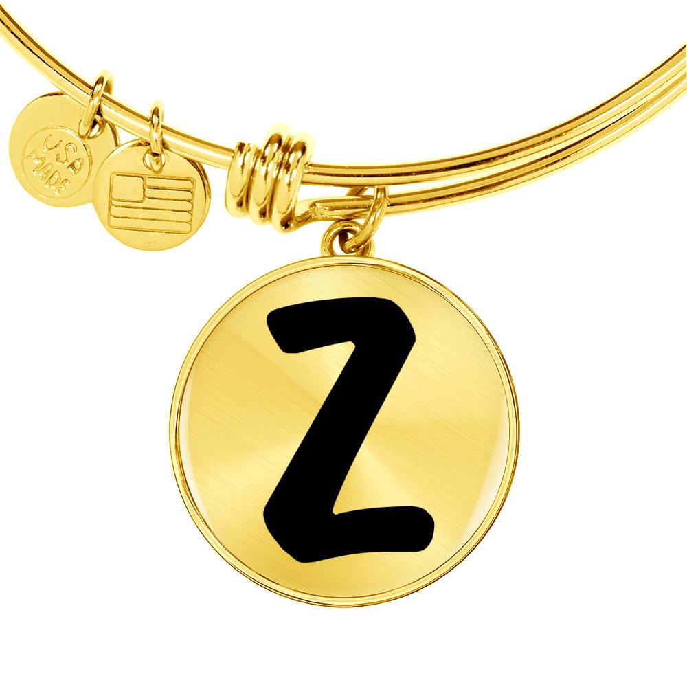 Initial Z v1b - 18k Gold Finished Bangle Bracelet