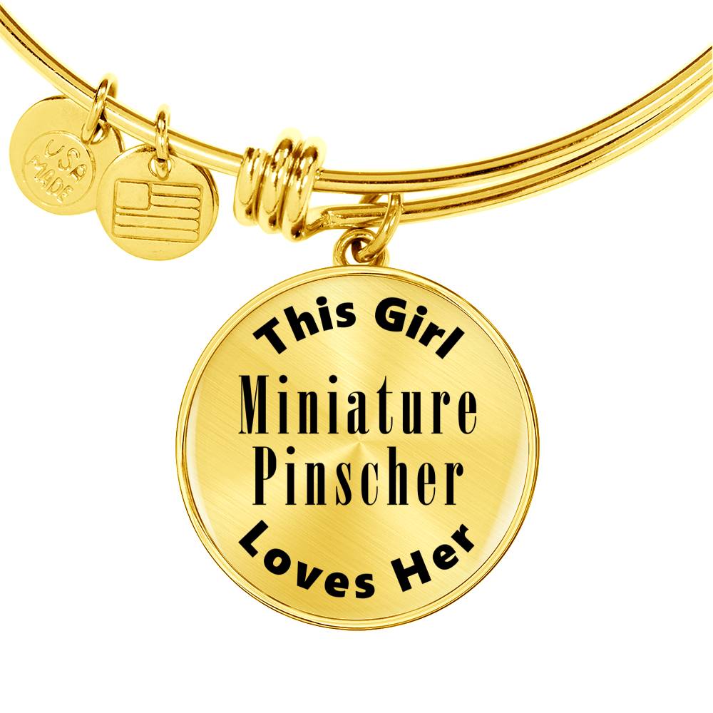 Miniature Pinscher - 18k Gold Finished Bangle Bracelet