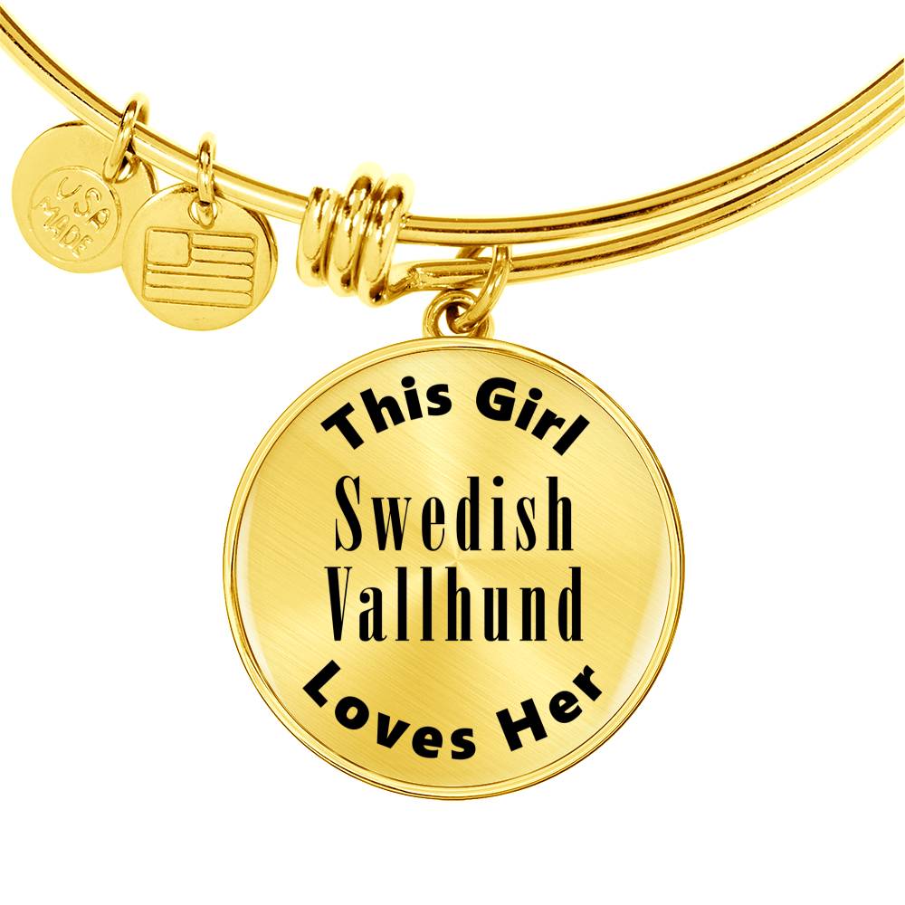 Swedish Vallhund - 18k Gold Finished Bangle Bracelet