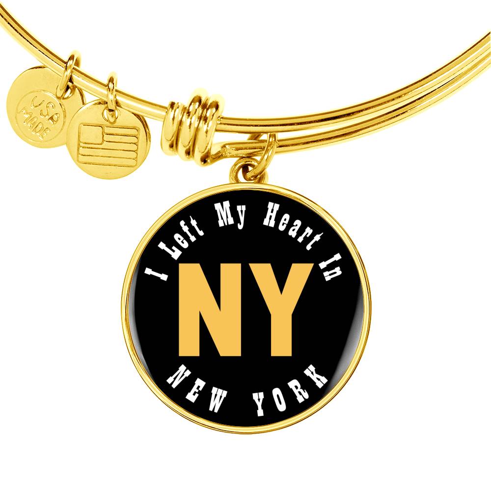 Heart In New York - 18k Gold Finished Bangle Bracelet