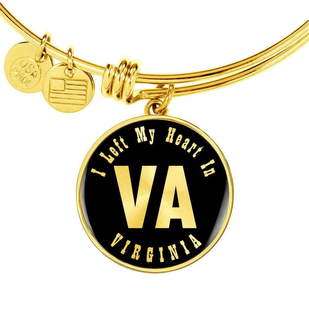 Heart In Virginia v02 - 18k Gold Finished Bangle Bracelet