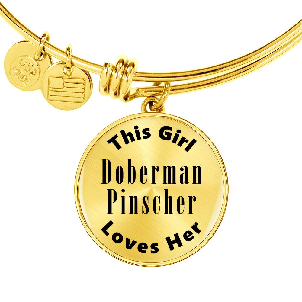 Doberman Pinscher - 18k Gold Finished Bangle Bracelet